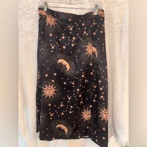 Sun & Moon silk midi skirt, size L